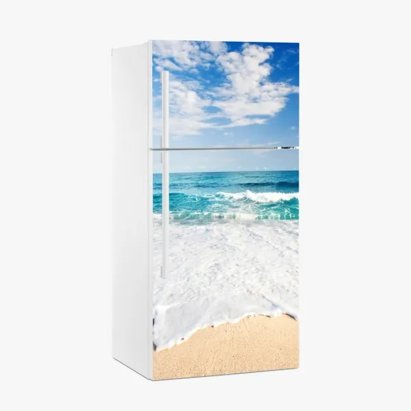 Kühlschrankaufkleber lebhafte türkis und limetten aquarellspritzer – Wallnifity®