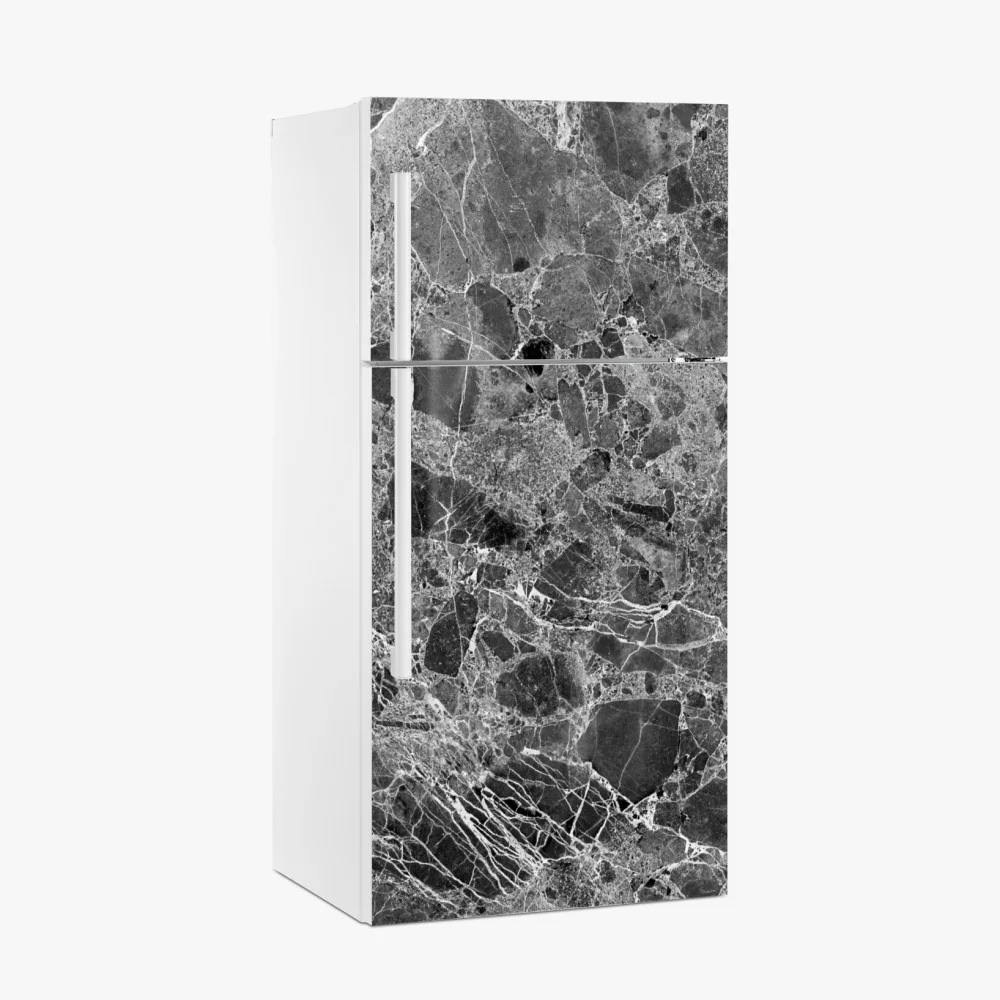 Kühlschrankaufkleber monochrome marmortextur – Wallnifity®