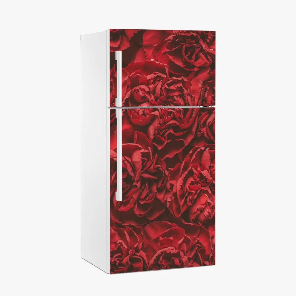 Kühlschrankaufkleber vintage rote nelken blumenmuster – Wallnifity®
