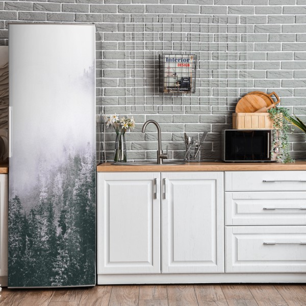 Kühlschrankaufkleber aquarellmuster mit vögeln und rosen – Wallnifity®
