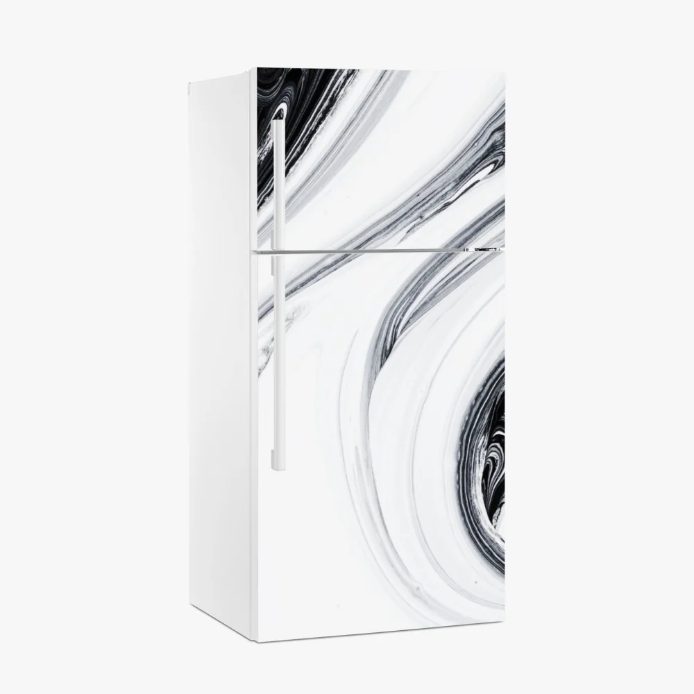 Kühlschrankaufkleber monochromer marmorswirbel – Wallnifity®
