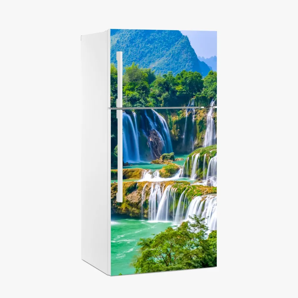 Kühlschrankaufkleber smaragdgrüne kaskaden – Wallnifity®