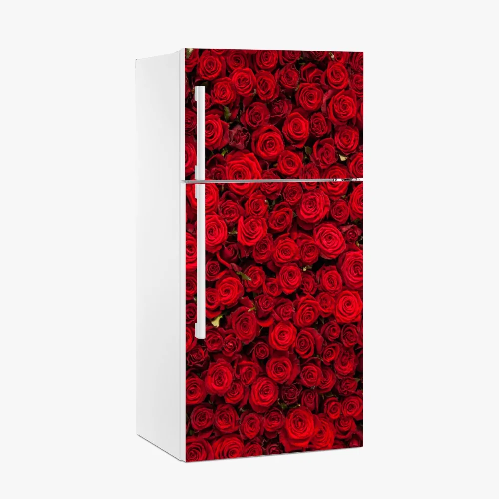 Kühlschrankaufkleber endlose wand aus roten rosen – Wallnifity®