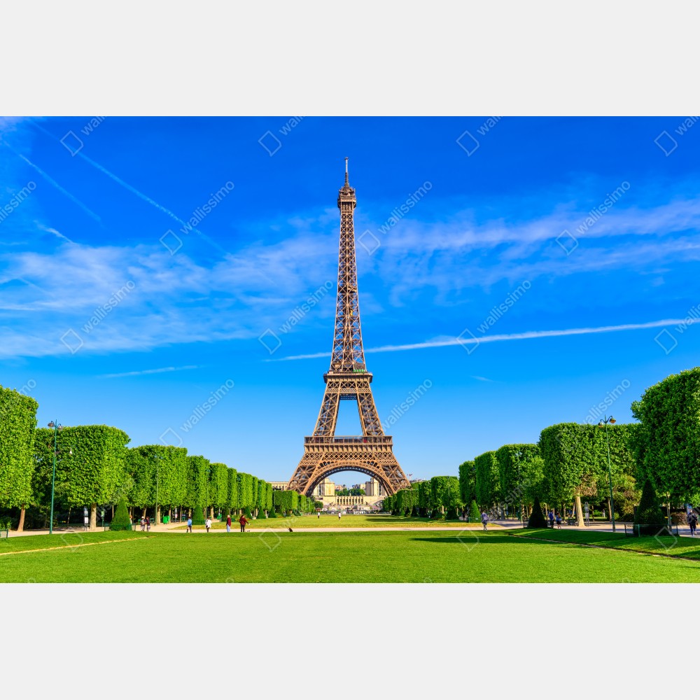 Kühlschrankaufkleber Eiffelturm am Champ de Mars, lebendige pariser skyline – Wallnifity® Kühlschrankaufkleber Eiffelturm am Champ de Mars, lebendige pariser skyline – Wallnifity®