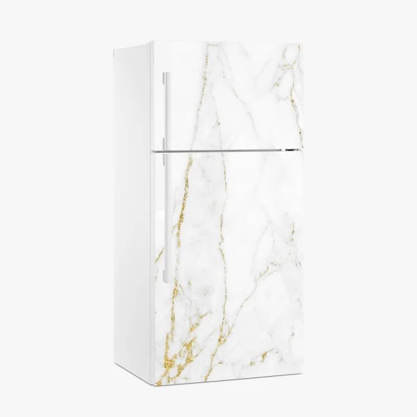 Kühlschrankaufkleber weißer marmor mit goldenen adern