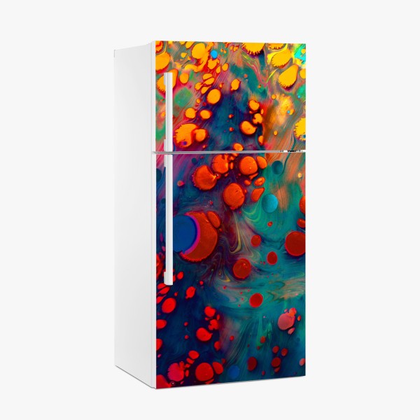 Kühlschrankaufkleber luxuriöse abstrakte alkoholtinten-kunst mit goldenen adern – Wallnifity®