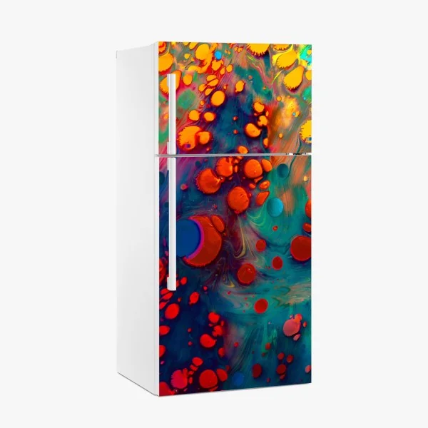 Kühlschrankaufkleber lebendige türkis-orange marmorierte kunst