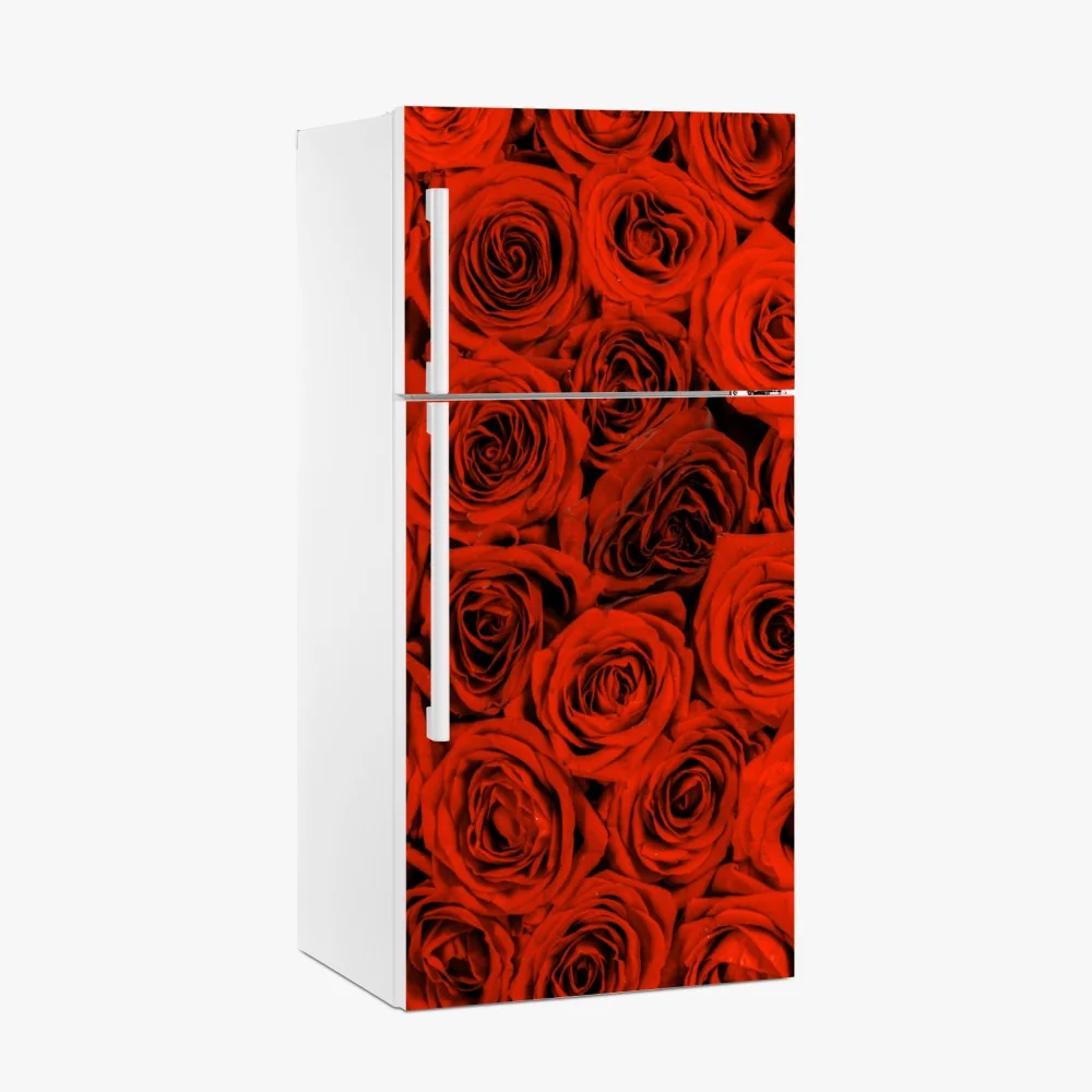 Kühlschrankaufkleber prächtiger strauß roter rosen – Wallnifity®
