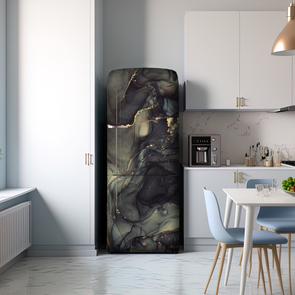 Kühlschrankaufkleber luxuriöse abstrakte alkoholtinten-kunst mit goldenen adern – Wallnifity® Kühlschrankaufkleber luxuriöse abstrakte alkoholtinten-kunst mit goldenen adern – Wallnifity®