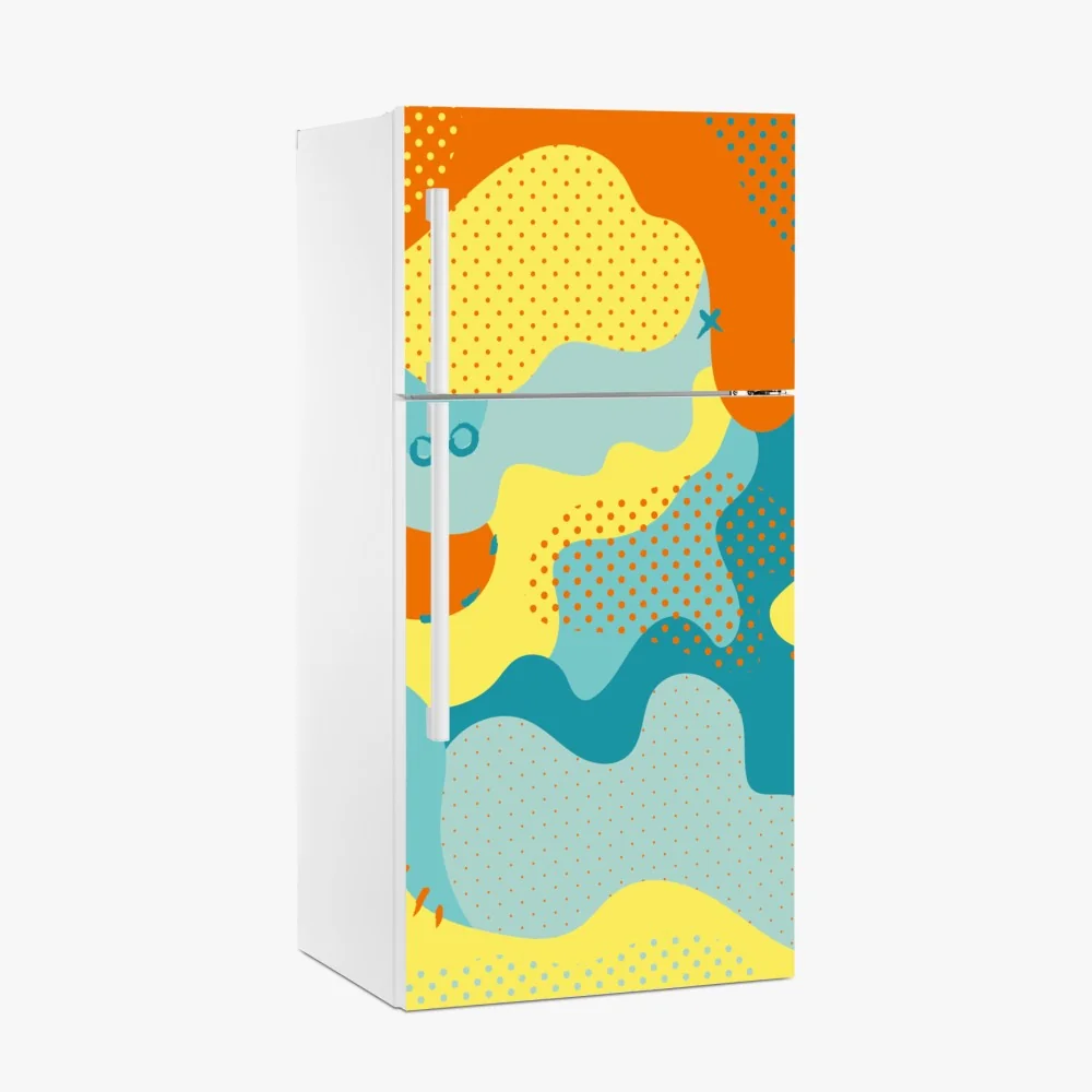 Kühlschrankaufkleber lebendige abstrakte pop-art-komposition – Wallnifity® Kühlschrankaufkleber lebendige abstrakte pop-art-komposition – Wallnifity®