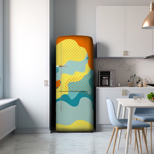Kühlschrankaufkleber lebendige abstrakte pop-art-komposition – Wallnifity® Kühlschrankaufkleber lebendige abstrakte pop-art-komposition – Wallnifity®