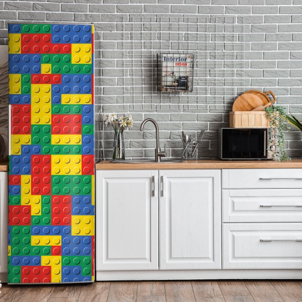 Kühlschrankaufkleber lebhafte türkis und limetten aquarellspritzer – Wallnifity®