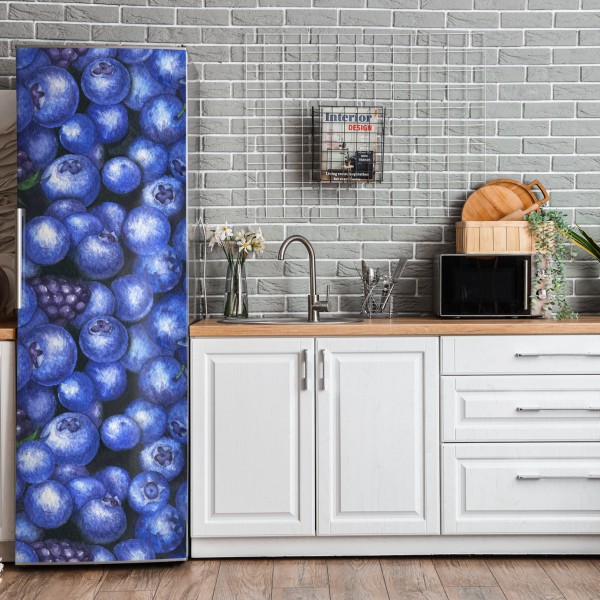 Kühlschrankaufkleber aquarellmuster mit blaubeeren und brombeeren – Wallnifity® Kühlschrankaufkleber aquarellmuster mit blaubeeren und brombeeren – Wallnifity®