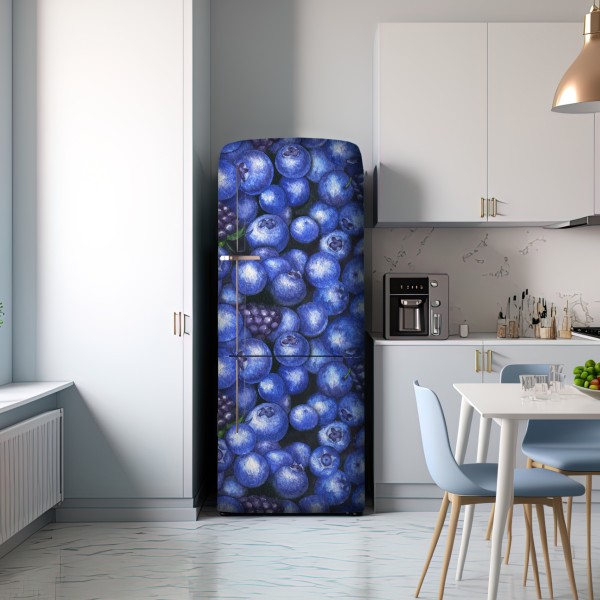 Kühlschrankaufkleber aquarellmuster mit blaubeeren und brombeeren – Wallnifity® Kühlschrankaufkleber aquarellmuster mit blaubeeren und brombeeren – Wallnifity®