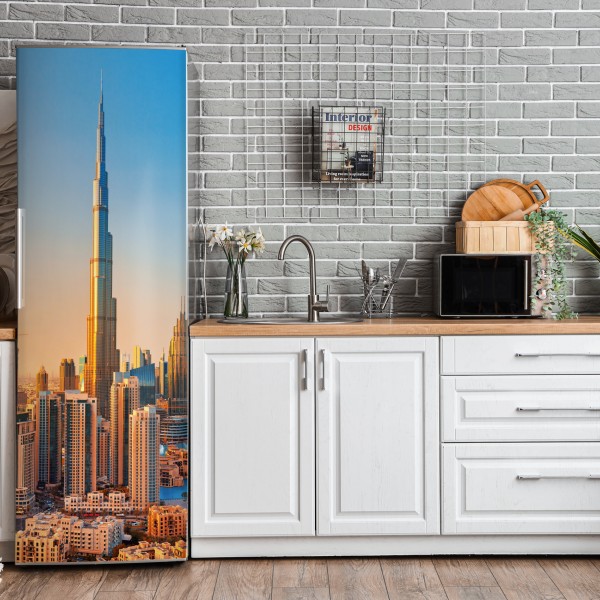Kühlschrankaufkleber Eiffelturm am Champ de Mars, lebendige pariser skyline – Wallnifity®