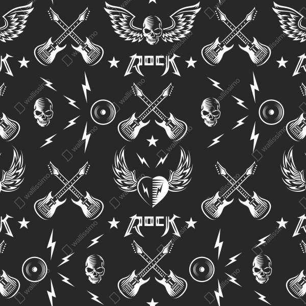 Kühlschrankaufkleber nahtloses muster mit rock-symbolen – Wallnifity® Kühlschrankaufkleber nahtloses muster mit rock-symbolen – Wallnifity®