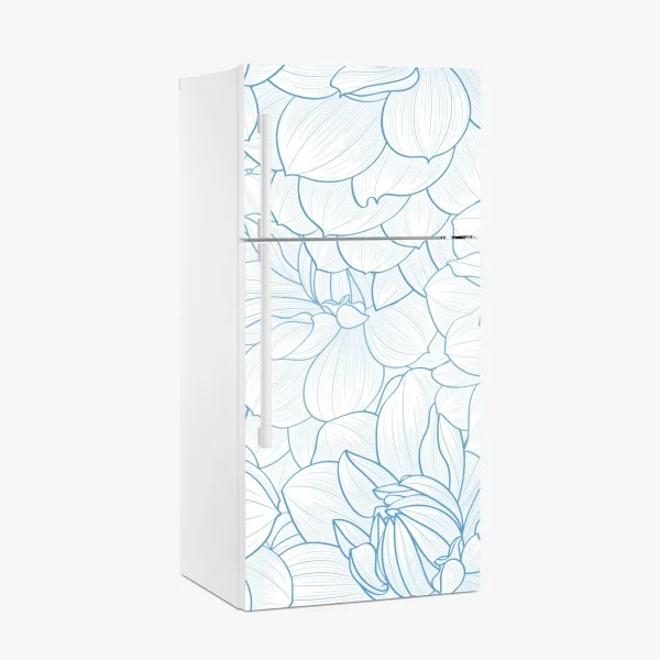 Kühlschrankaufkleber zartes blaues blumenmuster