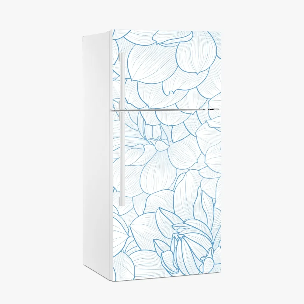 Kühlschrankaufkleber zartes blaues blumenmuster – Wallnifity®