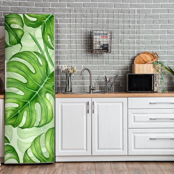Kühlschrankaufkleber aquarell flamingo nahtloses muster – Wallnifity®
