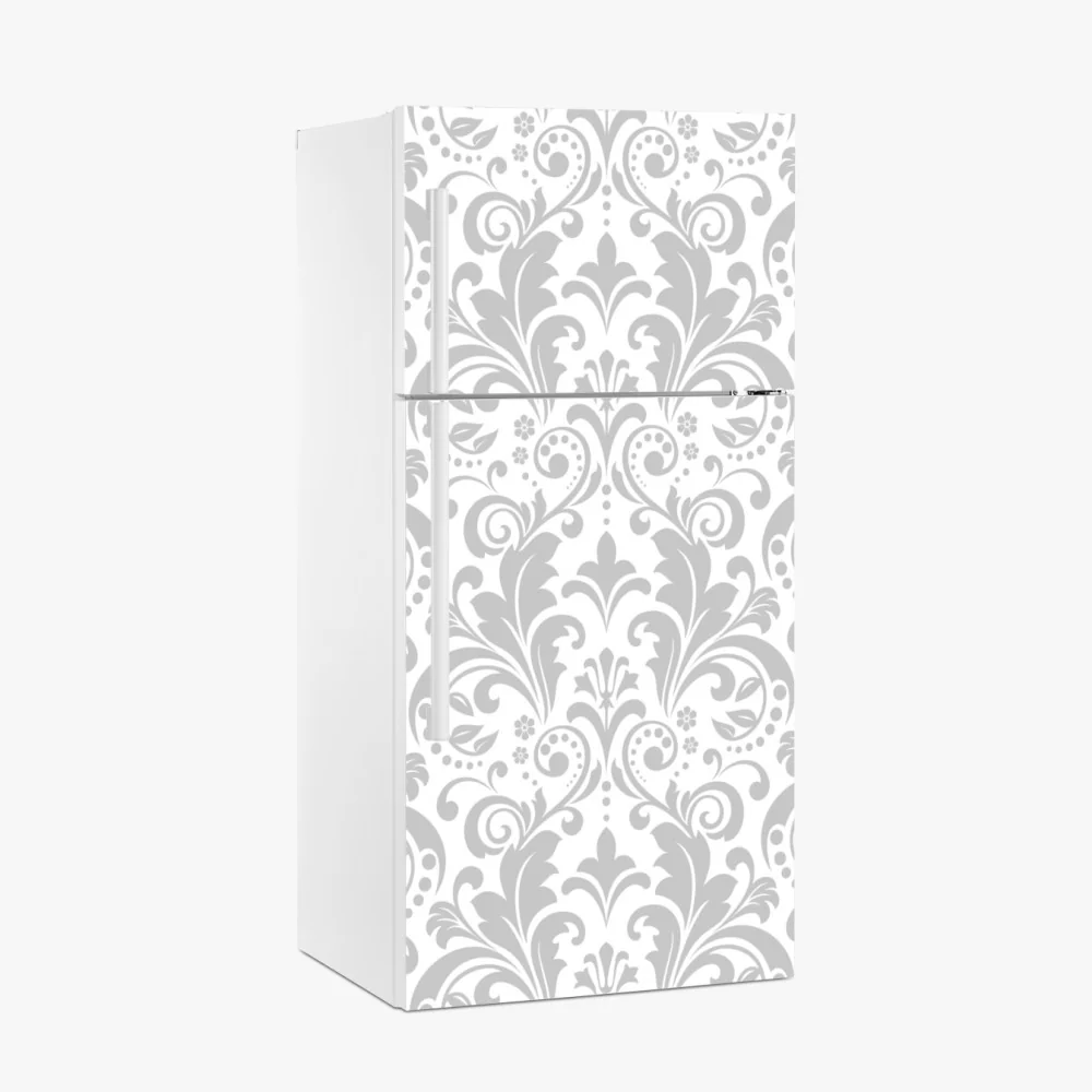 Kühlschrankaufkleber elegantes graues damastmuster – Wallnifity®
