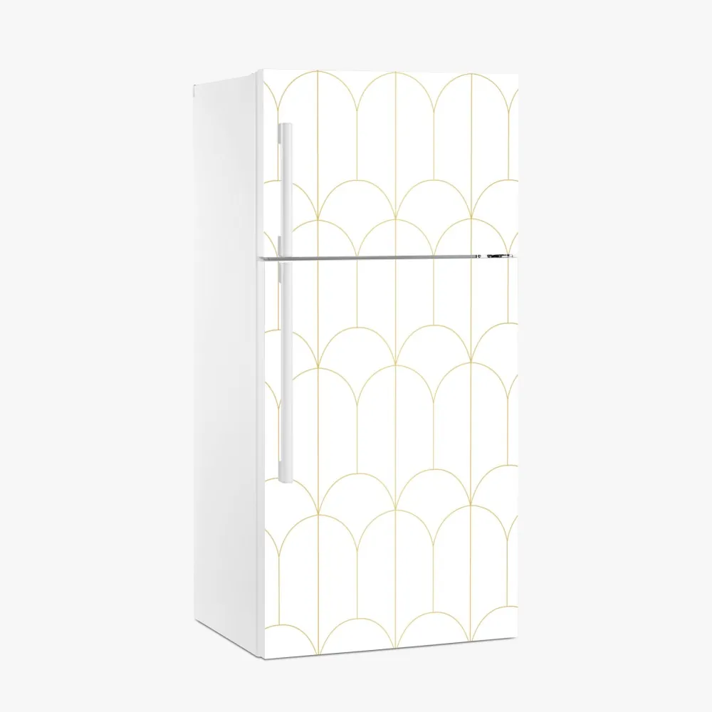 Kühlschrankaufkleber goldenes art deco bogenmuster – Wallnifity®