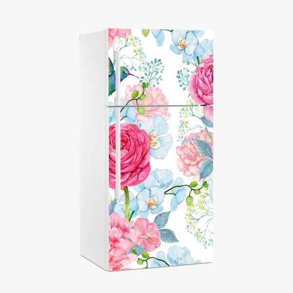 Kühlschrankaufkleber aquarellmuster mit blaubeeren und brombeeren – Wallnifity®