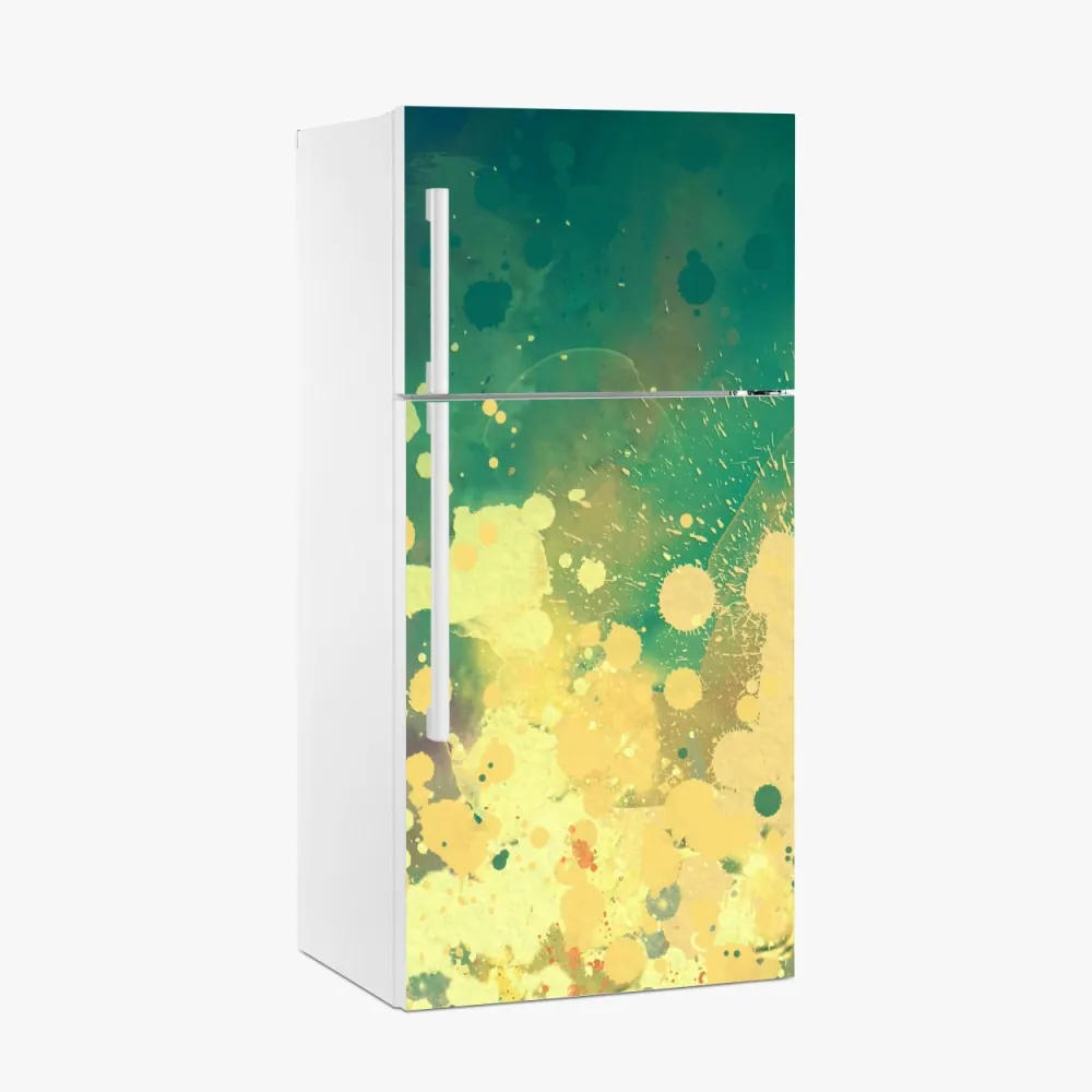 Kühlschrankaufkleber türkiser aquarellausbruch abstrakt – Wallnifity® Kühlschrankaufkleber türkiser aquarellausbruch abstrakt – Wallnifity®