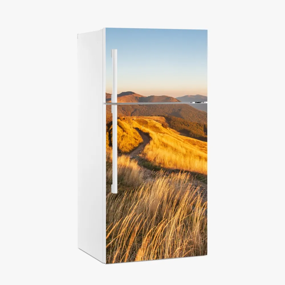 Kühlschrankaufkleber goldener bergkamm im sonnenuntergang – Wallnifity®