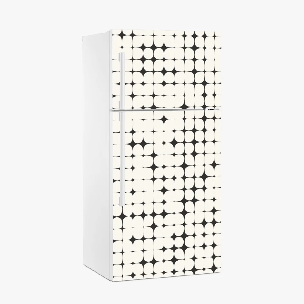 Kühlschrankaufkleber monochromes geometrisches punktmuster – Wallnifity® Kühlschrankaufkleber monochromes geometrisches punktmuster – Wallnifity®