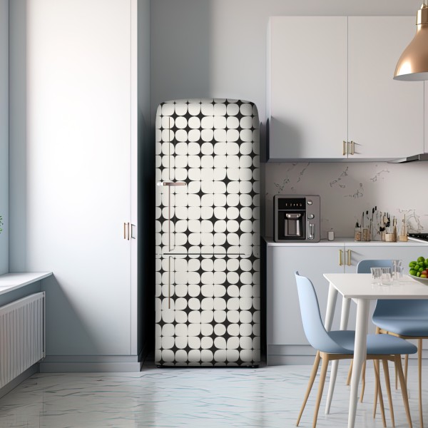 Kühlschrankaufkleber monochromes geometrisches punktmuster – Wallnifity® Kühlschrankaufkleber monochromes geometrisches punktmuster – Wallnifity®