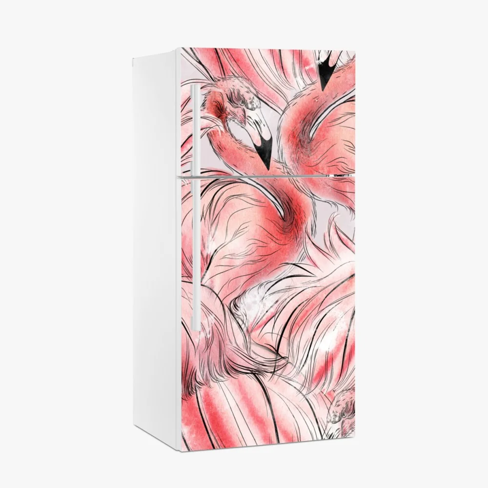 Kühlschrankaufkleber aquarell flamingo nahtloses muster – Wallnifity® Kühlschrankaufkleber aquarell flamingo nahtloses muster – Wallnifity®