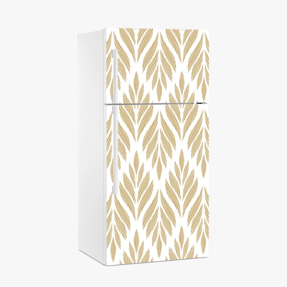 Kühlschrankaufkleber goldenes blattmuster nahtloses design – Wallnifity® Kühlschrankaufkleber goldenes blattmuster nahtloses design – Wallnifity®