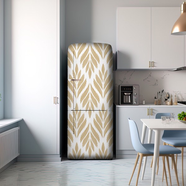 Kühlschrankaufkleber goldenes blattmuster nahtloses design – Wallnifity® Kühlschrankaufkleber goldenes blattmuster nahtloses design – Wallnifity®