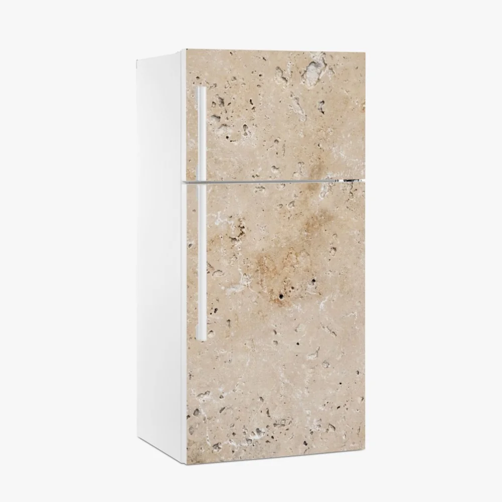 Kühlschrankaufkleber beige travertin steinstruktur – Wallnifity®