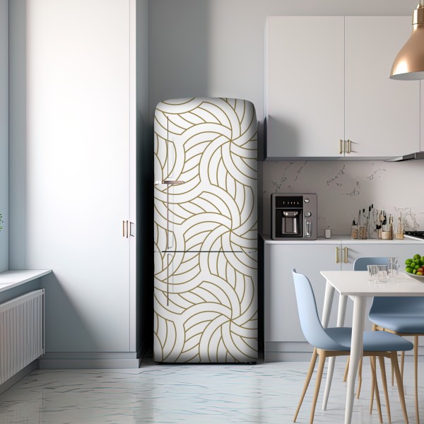 Kühlschrankaufkleber goldenes geometrisches wirbelmuster – Wallnifity® Kühlschrankaufkleber goldenes geometrisches wirbelmuster – Wallnifity®