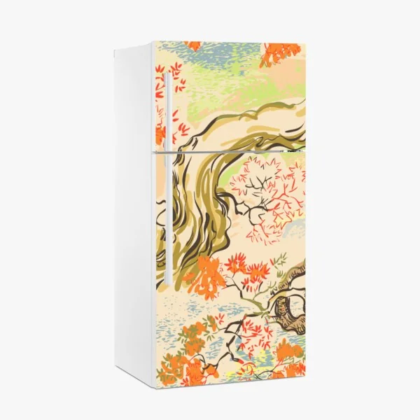 Kühlschrankaufkleber orientalisches baummuster mit blättern