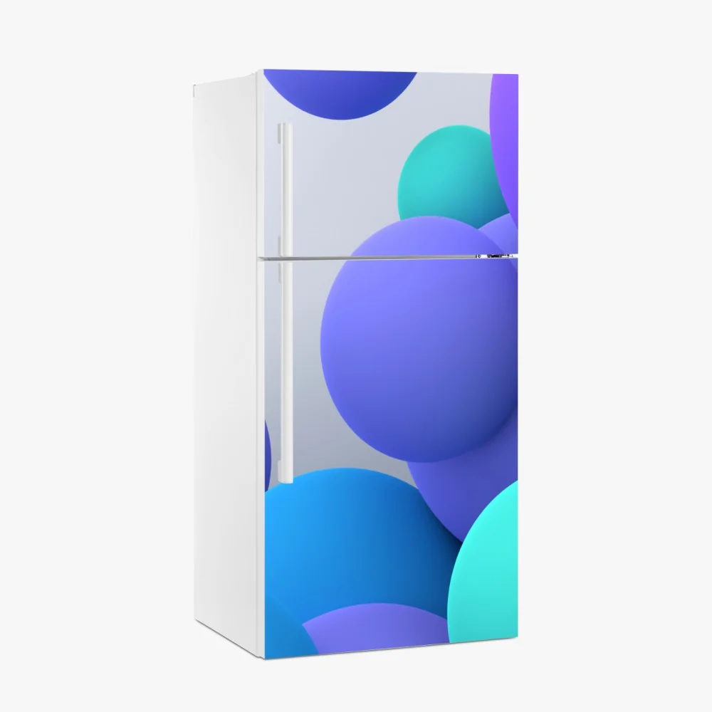Kühlschrankaufkleber bunte schwebende kugeln 3d abstrakt – Wallnifity®