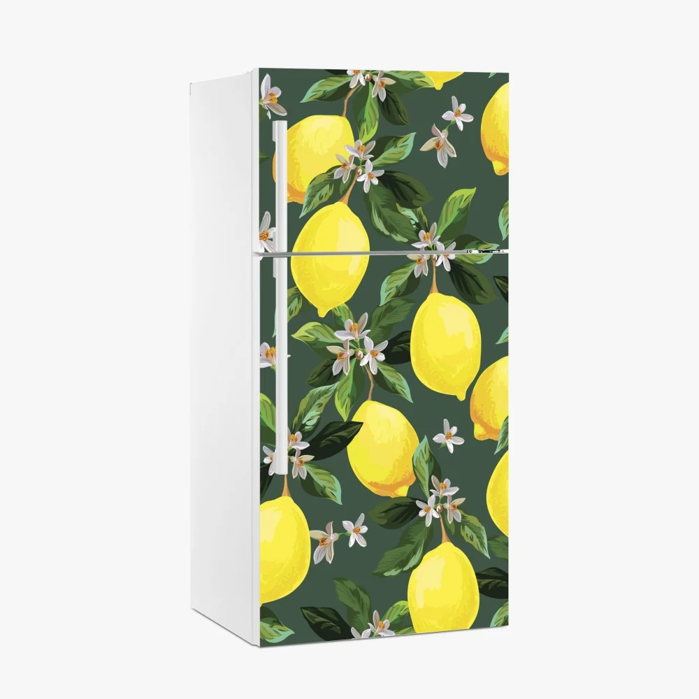 Kühlschrankaufkleber botanisches zitronenmuster – Wallnifity®