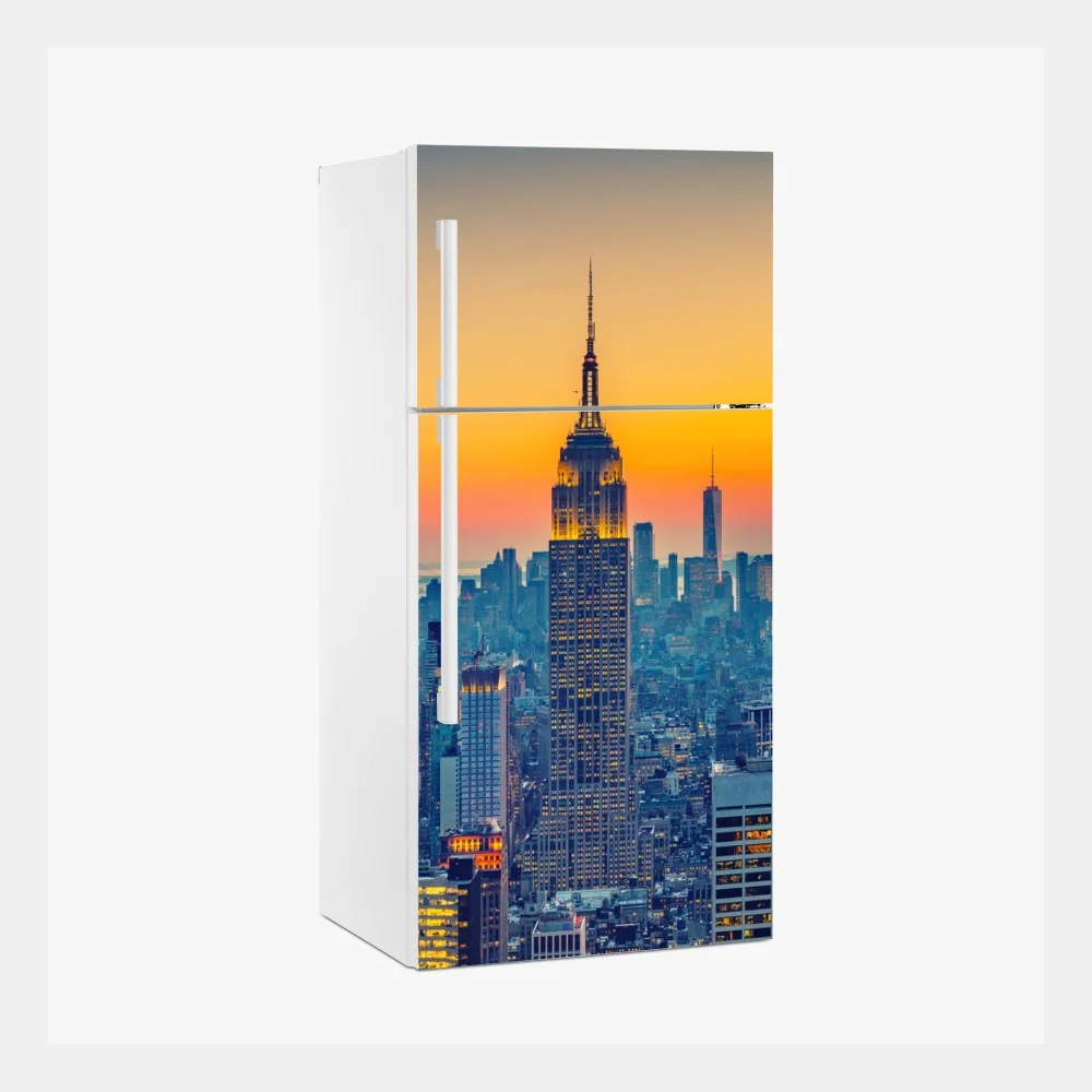 Kühlschrankaufkleber sonnenuntergang über New York – Wallnifity®