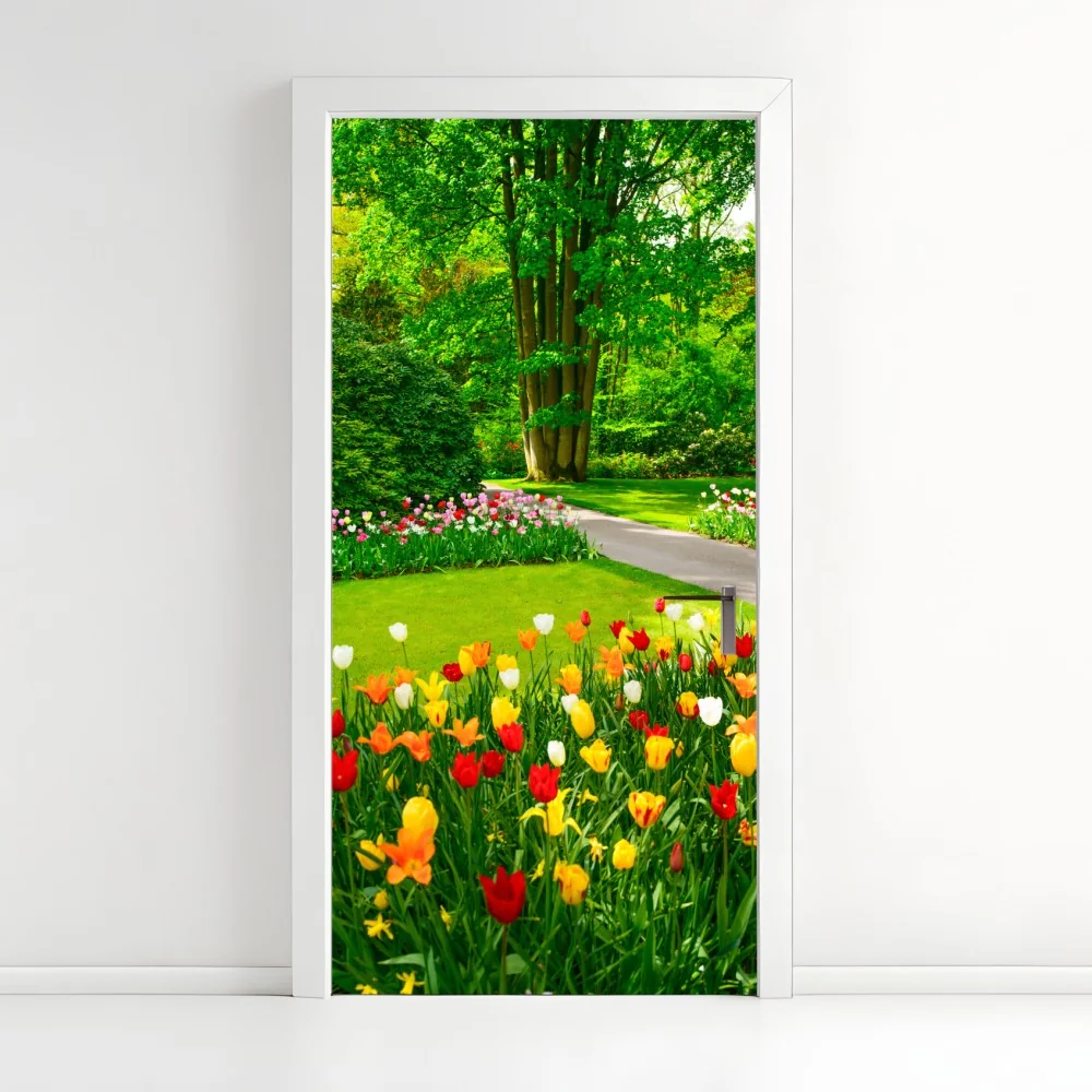 Türaufkleber lebendiger tulpengarten in Keukenhof – Wallnifity®