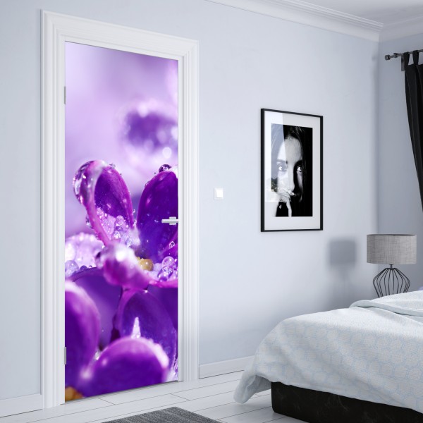 Türaufkleber zarte löwenzahnsamen in monochrom – Wallnifity®