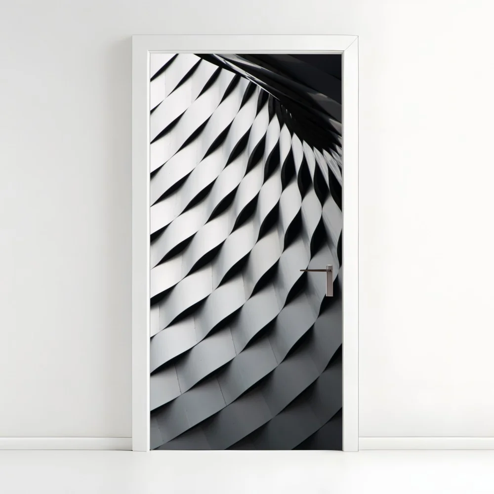 Türaufkleber monochromes geometrisches metallmuster – Wallnifity® Türaufkleber monochromes geometrisches metallmuster – Wallnifity®