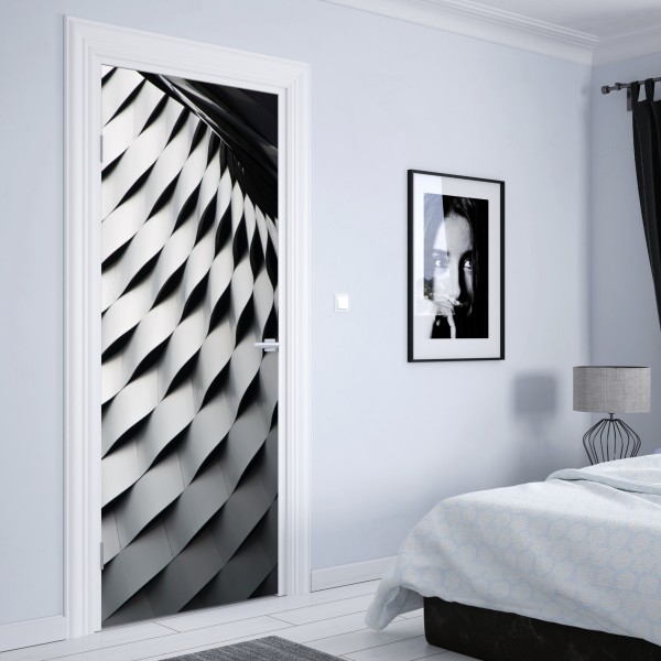Türaufkleber monochromes geometrisches metallmuster – Wallnifity® Türaufkleber monochromes geometrisches metallmuster – Wallnifity®