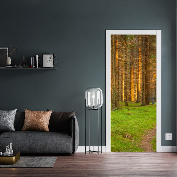 Türaufkleber weiße marmortextur mit grauen adern – Wallnifity®