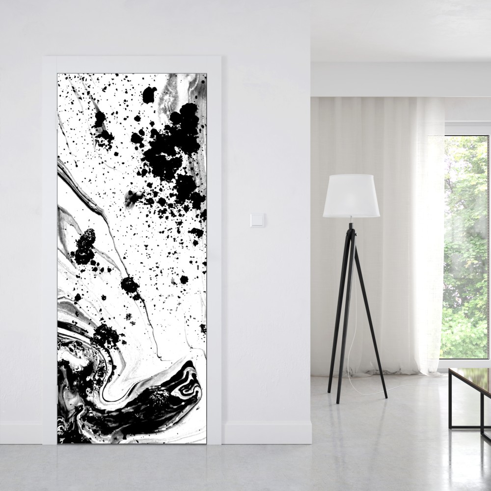 Türaufkleber monochromes marmormuster abstrakt – Wallnifity® Türaufkleber monochromes marmormuster abstrakt – Wallnifity®
