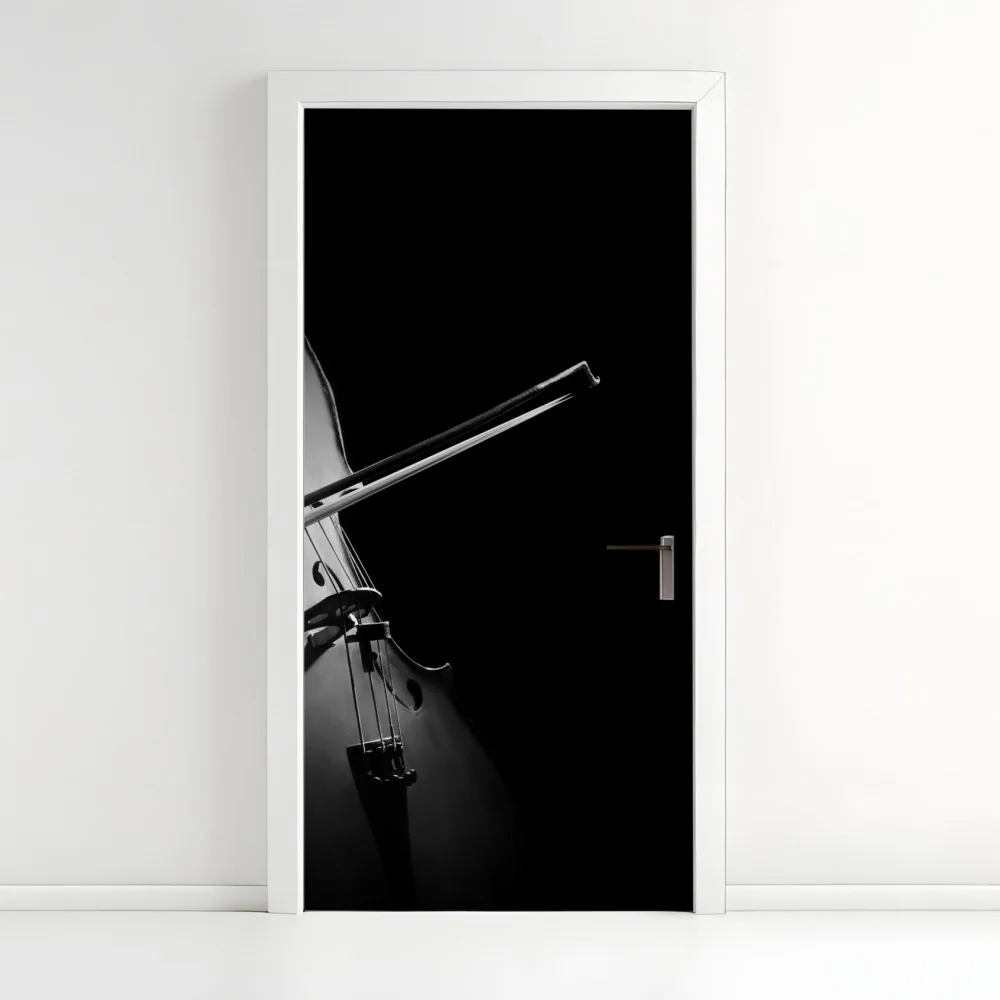 Türaufkleber elegantes cello in monochrom – Wallnifity® Türaufkleber elegantes cello in monochrom – Wallnifity®