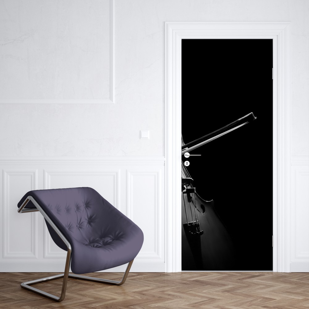 Türaufkleber elegantes cello in monochrom – Wallnifity® Türaufkleber elegantes cello in monochrom – Wallnifity®
