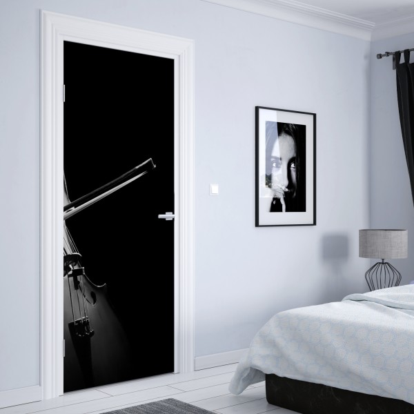 Türaufkleber elegantes cello in monochrom – Wallnifity® Türaufkleber elegantes cello in monochrom – Wallnifity®