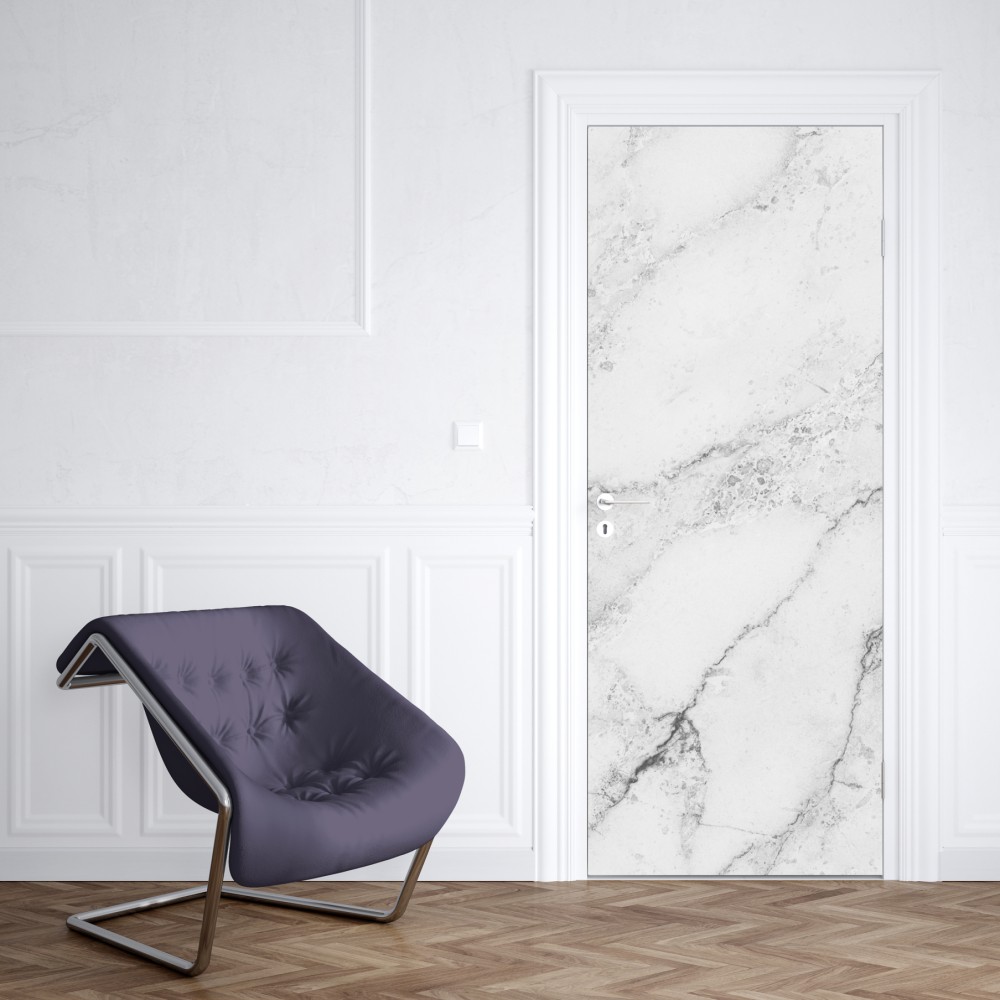 Türaufkleber weiße marmortextur mit grauen adern – Wallnifity® Türaufkleber weiße marmortextur mit grauen adern – Wallnifity®