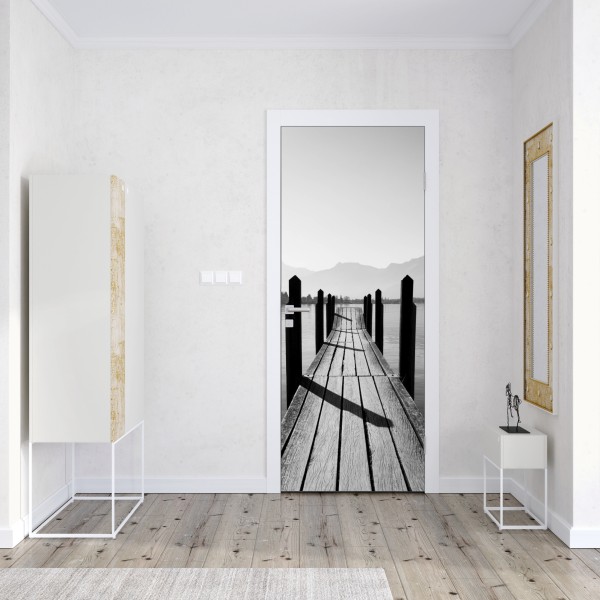 Türaufkleber abstraktes muster goldener wellen – Wallnifity®